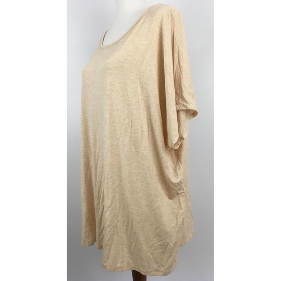 Bobeau Womens Top Cold Shoulder Crewneck Short Sleeve Tee Pink Plus Size 1X - Picture 5 of 12